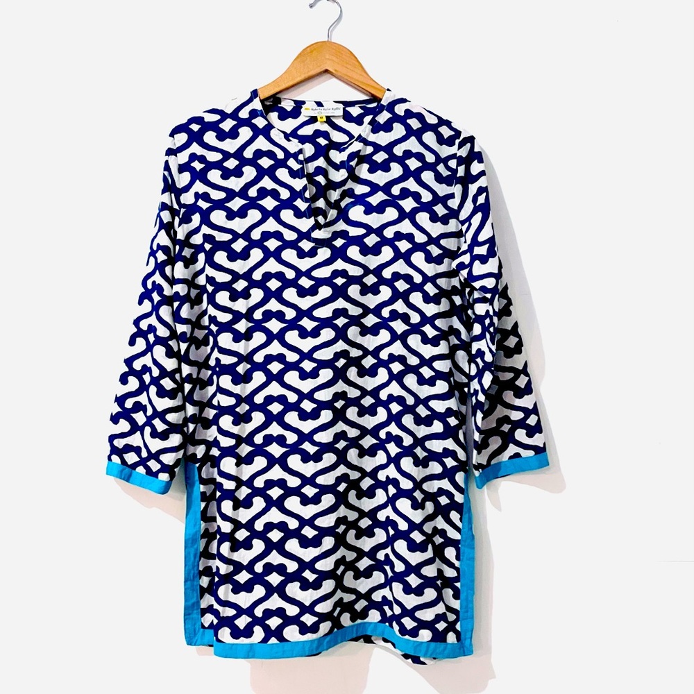• Roller Rabbit Popover Split Neck Tunic, Cover-up Top | Medium • - Picture 1 of 5